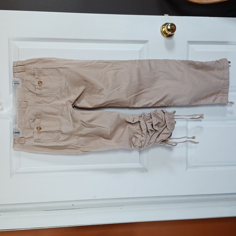 Beige Ruched Cargo Pants - Picture 2 of 7